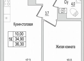 Продаю 2-комнатную квартиру, 36.3 м2, Псковская область, улица Героя России Досягаева, 6