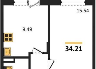 Продается однокомнатная квартира, 34.2 м2, Воронеж, Советский район