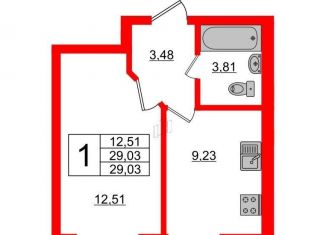 Продается однокомнатная квартира, 29.3 м2, Санкт-Петербург, Русановская улица, 18к1