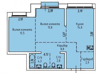 2-ком. квартира на продажу, 60.9 м2, Иркутск, Правобережный округ, Култукская улица, 16