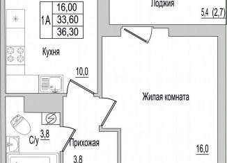 Продается двухкомнатная квартира, 36.3 м2, Псковская область, улица Героя России Досягаева, 6