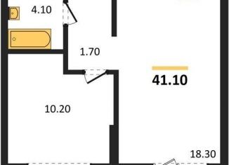 Продам 1-комнатную квартиру, 41.1 м2, рабочий посёлок Краснообск