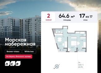 Продаю 2-ком. квартиру, 64.6 м2, Санкт-Петербург, набережная Миклухо-Маклая, 3к2