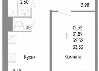 Продам 1-комнатную квартиру, 32.3 м2, Челябинская область, Нефтебазовая улица, 1к2