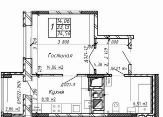 Продаю 1-комнатную квартиру, 33.1 м2, Калуга, Азаровская улица, 40к4