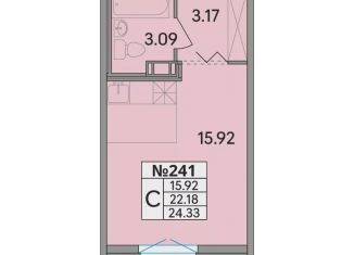 Продам квартиру студию, 24.3 м2, деревня Скотное