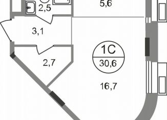 Продам квартиру студию, 30.6 м2, Московская область