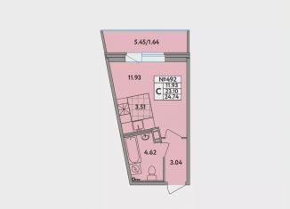 Квартира на продажу студия, 24.3 м2, деревня Новое Девяткино, Главная улица, 2