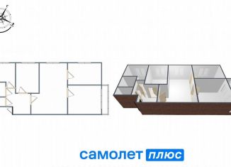 Продаю четырехкомнатную квартиру, 61.6 м2, Кемеровская область, Инициативная улица, 34