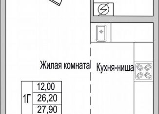 1-комнатная квартира на продажу, 27.9 м2, Псковская область, улица Героя России Досягаева, 6