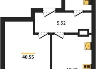 Продажа однокомнатной квартиры, 40.6 м2, Новосибирск, улица Краузе, 31