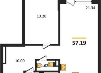 Продаю 1-комнатную квартиру, 57.2 м2, Воронеж, Коминтерновский район