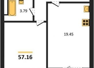 Продаю однокомнатную квартиру, 57.2 м2, Воронеж, Центральный район, улица Революции 1905 года, 14