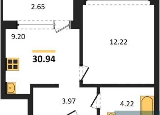 Продается 1-ком. квартира, 30.9 м2, Воронеж, Левобережный район