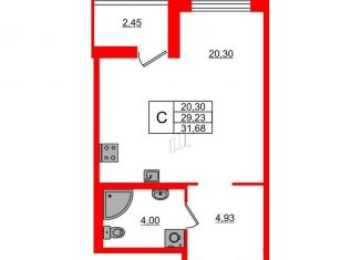 Квартира на продажу студия, 31.7 м2, Санкт-Петербург, Михайловская дорога, 22к2