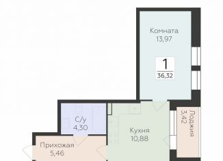 Продаю 1-ком. квартиру, 36.3 м2, Воронеж, улица 45-й Стрелковой Дивизии, 259/27, Коминтерновский район