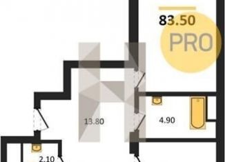 Продам 2-ком. квартиру, 83.5 м2, Воронеж, Железнодорожный район, улица Фёдора Тютчева, 93/4