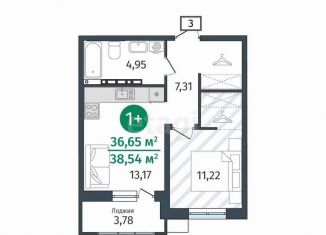 Продается 1-ком. квартира, 36 м2, деревня Дударева