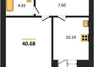 Продам 1-комнатную квартиру, 40.7 м2, Воронеж, улица Курчатова, 26Б