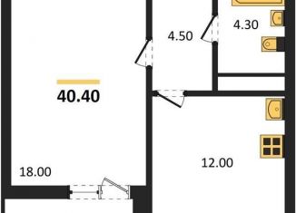 1-комнатная квартира на продажу, 40.4 м2, Воронеж, улица Шишкова, 140Б/6