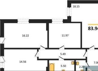 Продажа трехкомнатной квартиры, 83.9 м2, Воронеж, Ленинский район, улица 9 Января, 68Л