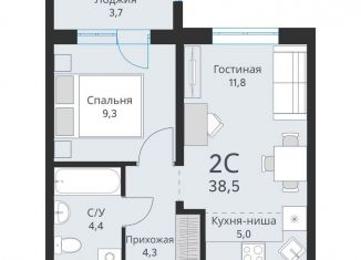 Продажа 2-комнатной квартиры, 38.5 м2, Новосибирская область, Большая улица, 23