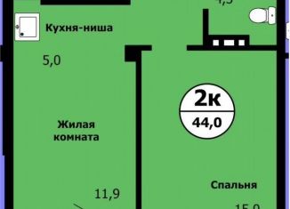 Продается 2-ком. квартира, 44 м2, Красноярск, улица Лесников, 41Б