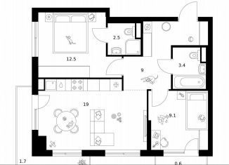 Продам 2-комнатную квартиру, 57.8 м2, Москва, метро Мичуринский проспект