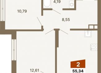 Продам двухкомнатную квартиру, 55.3 м2, Екатеринбург, Верх-Исетский район