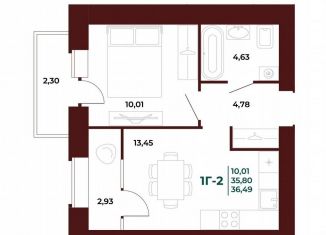 Продам 1-комнатную квартиру, 36.5 м2, Пензенская область, проспект Строителей, 21Ак1