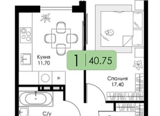 Продажа однокомнатной квартиры, 40.8 м2, Смоленск, Ленинский район