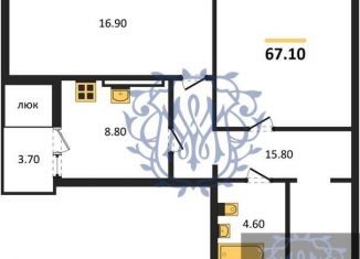 2-ком. квартира на продажу, 67.1 м2, Симферополь, улица Трубаченко, 21, Центральный район