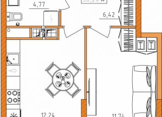 Продажа 1-ком. квартиры, 36.2 м2, Ульяновск, Железнодорожный район, улица Варейкиса, 48