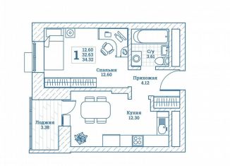 Продажа 1-ком. квартиры, 34.5 м2, рабочий посёлок Монино, ЖК Новоград Монино, улица Генерала Ковачевича, 7к1