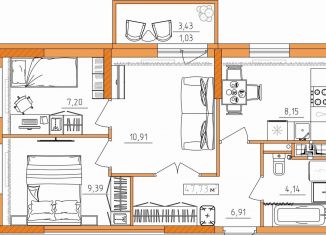 Продажа двухкомнатной квартиры, 48 м2, Ульяновск, Железнодорожный район, улица Варейкиса, 48