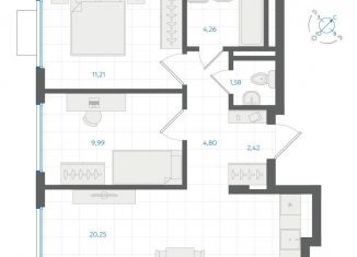 Продажа 2-комнатной квартиры, 54.5 м2, Екатеринбург, Ленинский район