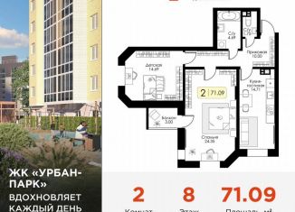 Продается 2-комнатная квартира, 71.1 м2, Тверская область