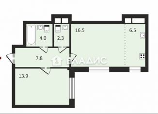 Продается 2-ком. квартира, 51 м2, посёлок Развилка, Римский проезд, 13, ЖК Римский