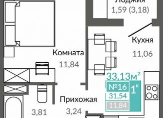 1-ком. квартира на продажу, 31.5 м2, Симферополь