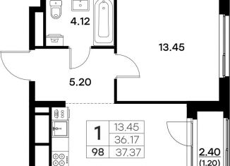 Продаю 1-ком. квартиру, 37.4 м2, Владимир, Тракторная улица, 43, Октябрьский район