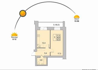 Продается 1-ком. квартира, 42 м2, Вологодская область, Окружное шоссе, 39