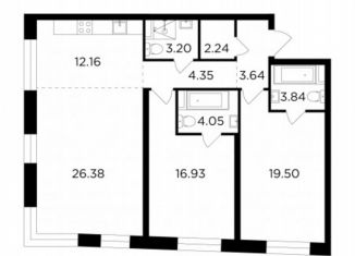 3-ком. квартира на продажу, 96.3 м2, Москва, метро Дубровка, жилой комплекс Форивер, 9