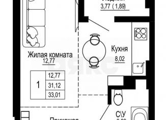 Продаю 1-ком. квартиру, 33 м2, Ростов-на-Дону, Привокзальная площадь, 3