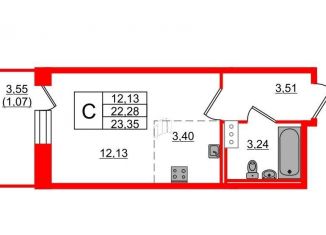 Квартира на продажу студия, 23.4 м2, деревня Новое Девяткино, Лесная улица, 4