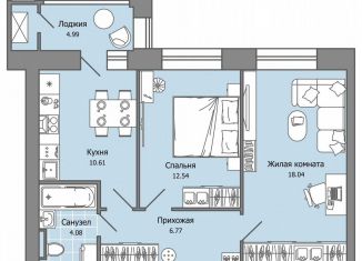 2-комнатная квартира на продажу, 55 м2, село Первомайский, ЖК Знак