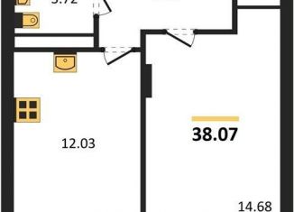 Однокомнатная квартира на продажу, 38.1 м2, Воронеж, Московский проспект, 66, Коминтерновский район