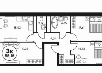 Продажа 3-ком. квартиры, 85 м2, Ростовская область