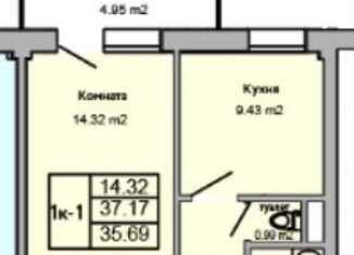 Продается 1-ком. квартира, 37.2 м2, Бурятия