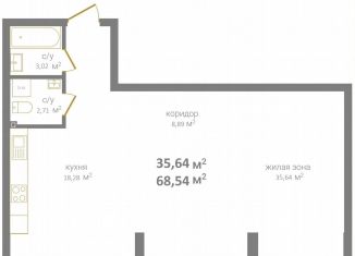 Продажа двухкомнатной квартиры, 68.5 м2, Нижний Новгород, метро Горьковская