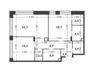 Продаю 2-ком. квартиру, 77.6 м2, Москва, 3-я очередь, к6